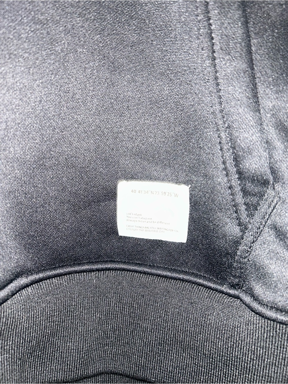 Men's Black Hoodie with New York Embossed Front - Picture 3 of 6